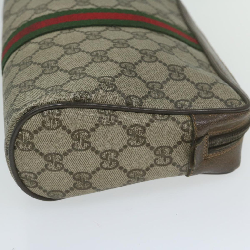 GUCCI GG Supreme Web Sherry Line Clutch Bag Beige Red 84 01 012 yk9904