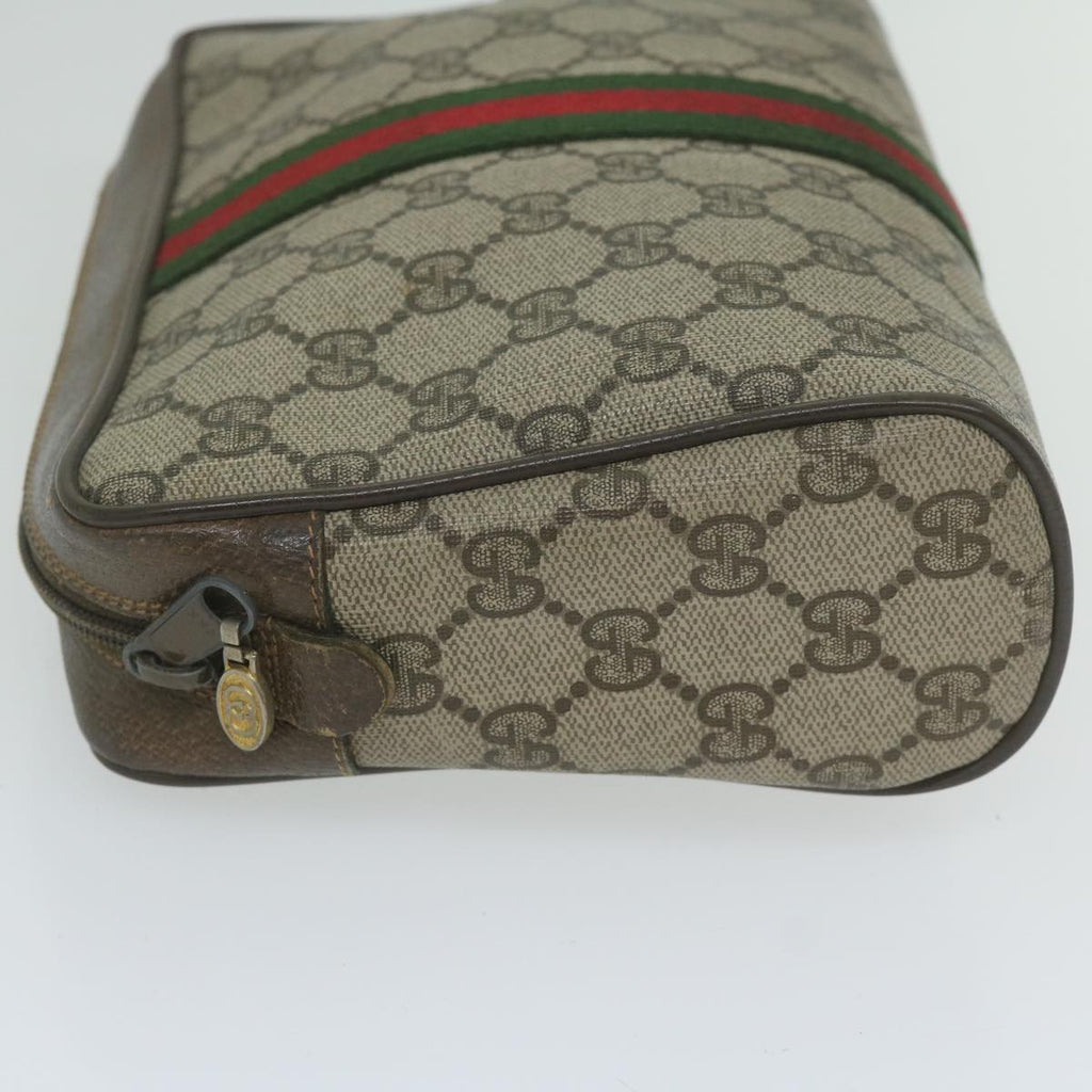 GUCCI GG Supreme Web Sherry Line Clutch Bag Beige Red 84 01 012 yk9904