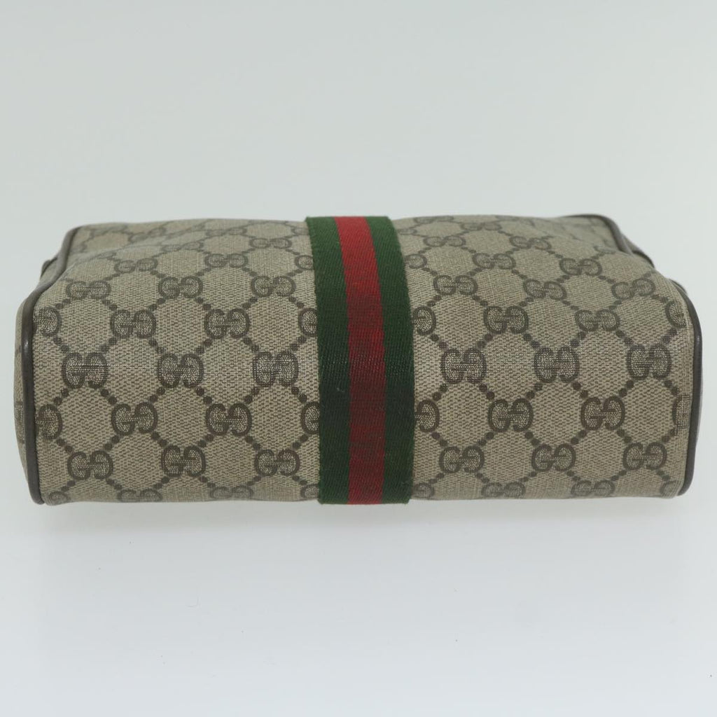 GUCCI GG Supreme Web Sherry Line Clutch Bag Beige Red 84 01 012 yk9904