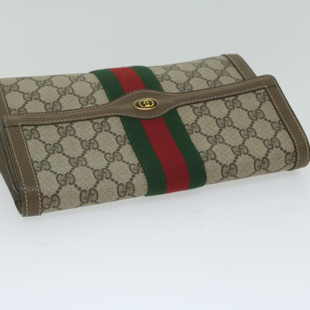 GUCCI GG Supreme Web Sherry Line Clutch Bag Beige Red 89 01 006 yk9906