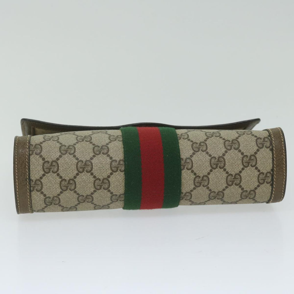 GUCCI GG Supreme Web Sherry Line Clutch Bag Beige Red 89 01 006 yk9906