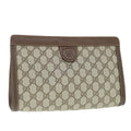 GUCCI GG Supreme Clutch Bag PVC Leather Beige 014 123 yk9907