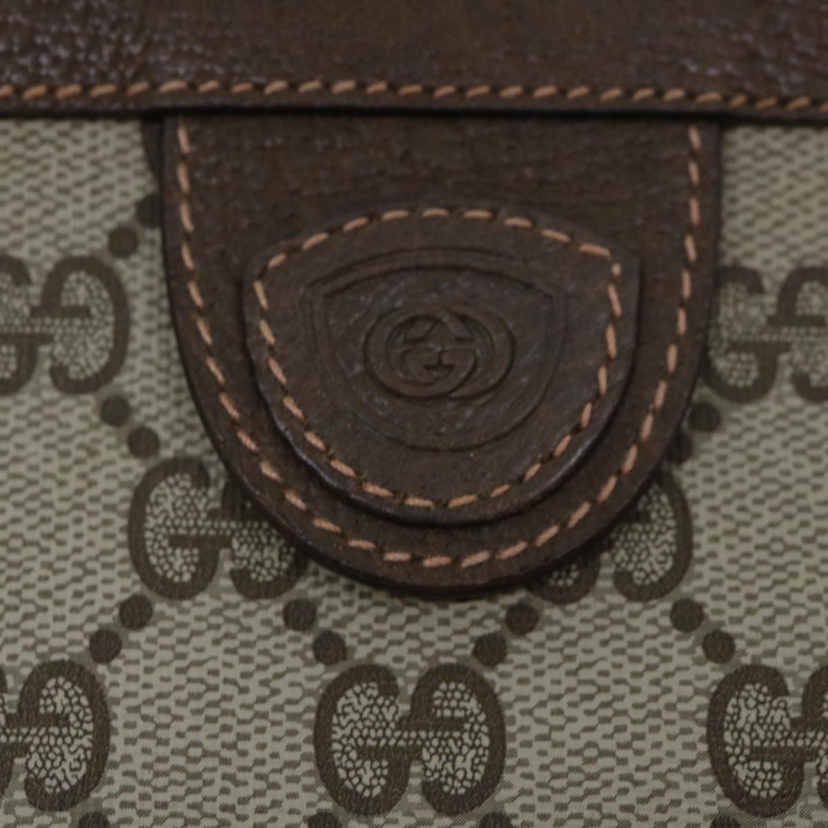 GUCCI GG Supreme Clutch Bag PVC Leather Beige 014 123 yk9907