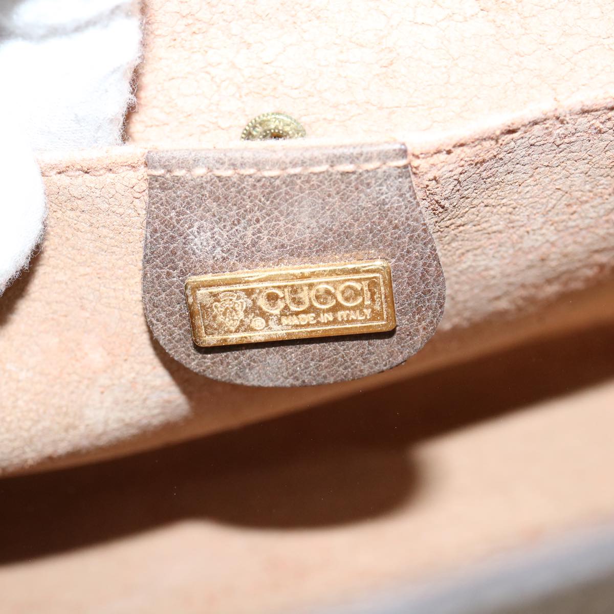 GUCCI GG Supreme Clutch Bag PVC Leather Beige 014 123 yk9907