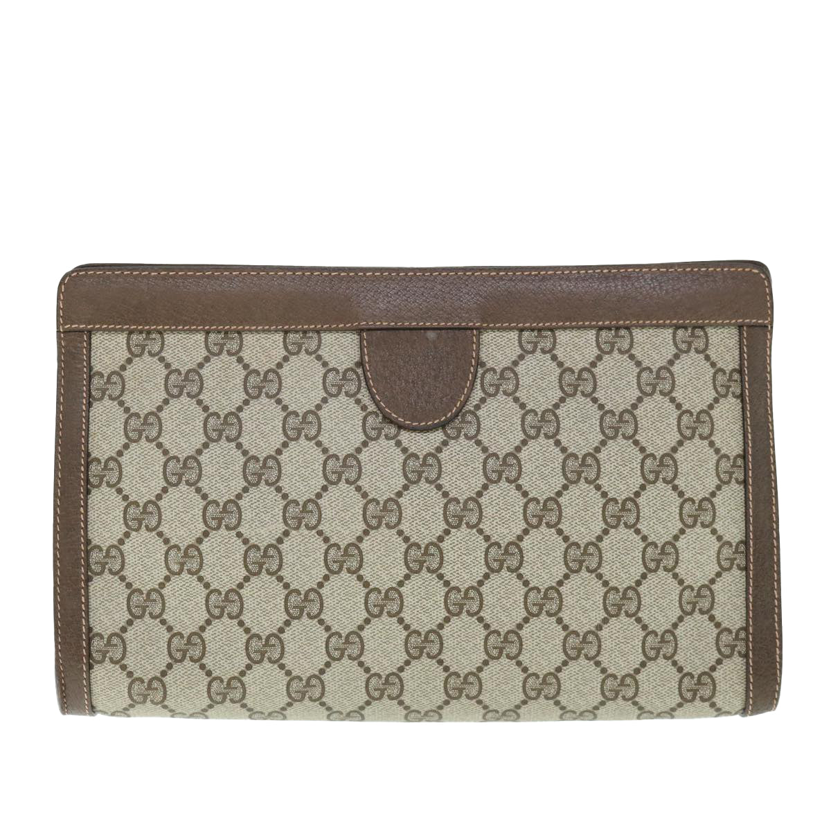 GUCCI GG Supreme Clutch Bag PVC Leather Beige 014 123 yk9907