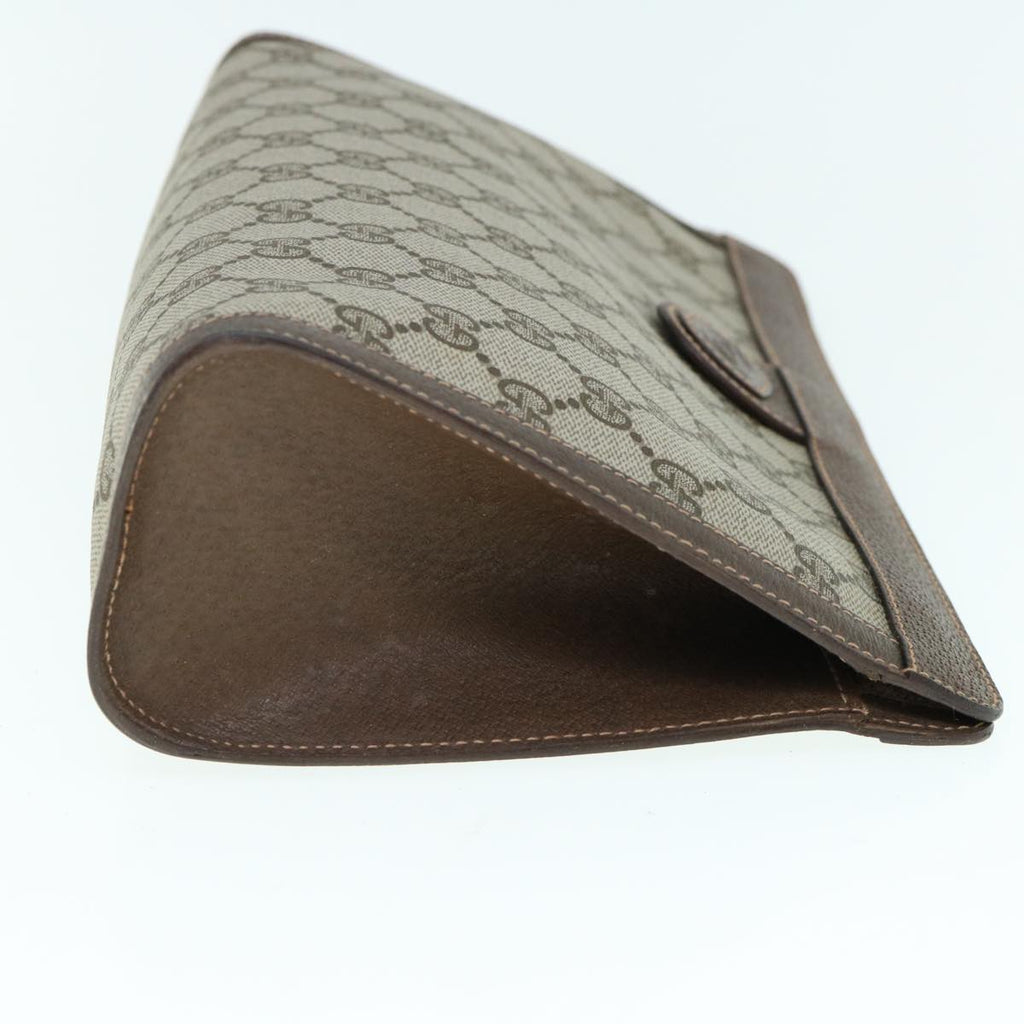 GUCCI GG Supreme Clutch Bag PVC Leather Beige 014 123 yk9907