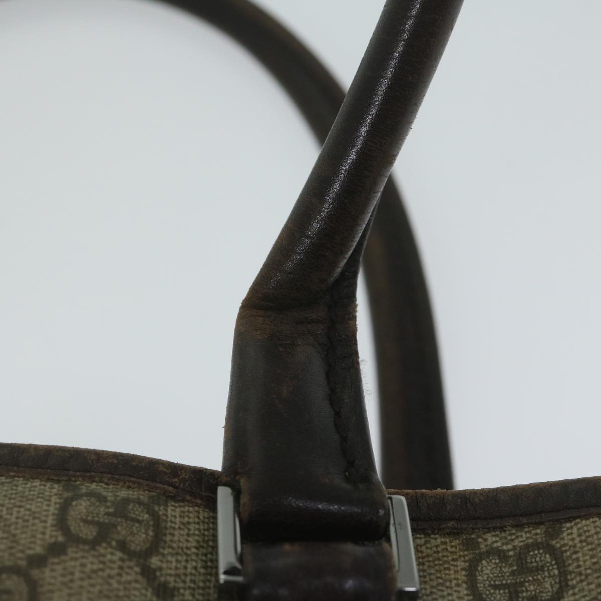 GUCCI GG Supreme Tote Bag PVC Leather Beige 114595 yk9909