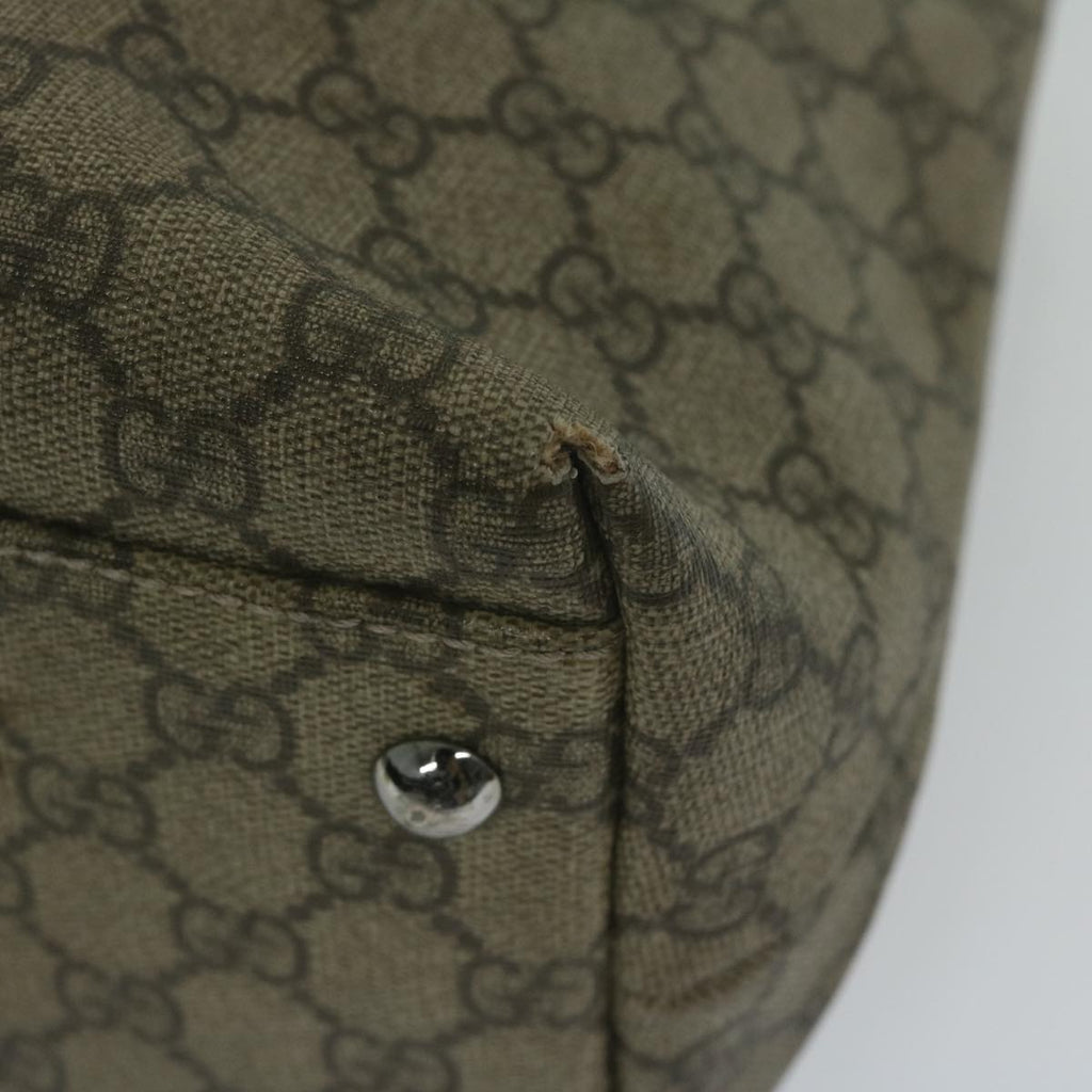 GUCCI GG Supreme Tote Bag PVC Leather Beige 114595 yk9909