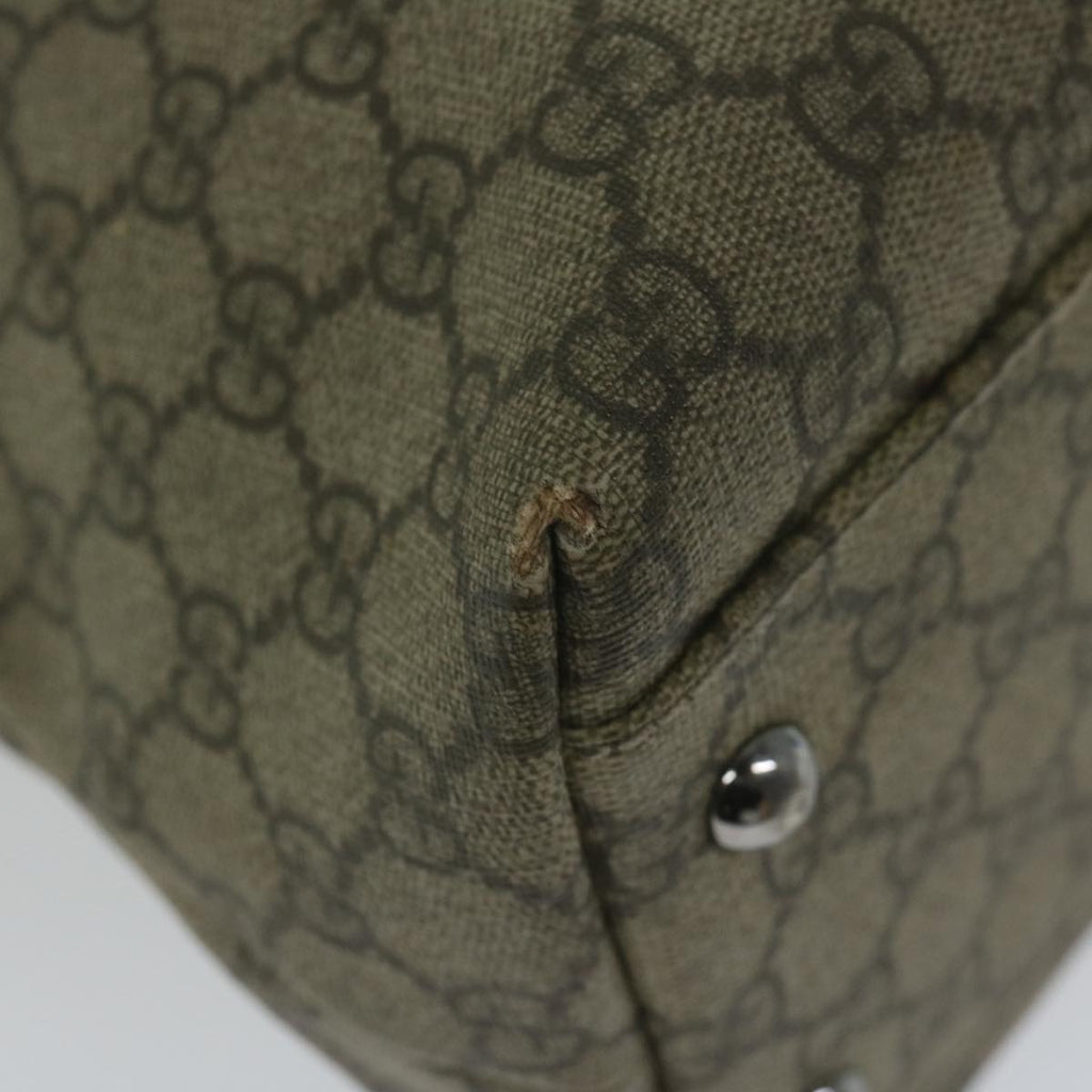 GUCCI GG Supreme Tote Bag PVC Leather Beige 114595 yk9909