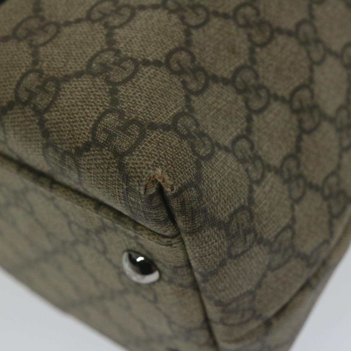 GUCCI GG Supreme Tote Bag PVC Leather Beige 114595 yk9909