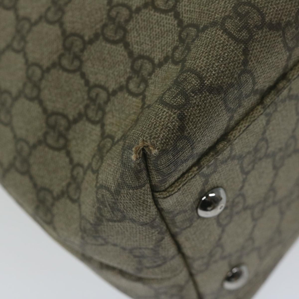 GUCCI GG Supreme Tote Bag PVC Leather Beige 114595 yk9909