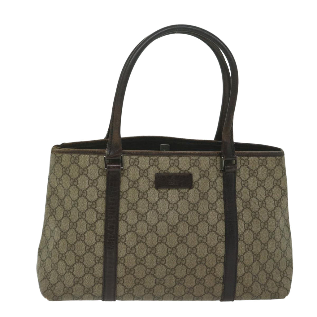 GUCCI GG Supreme Tote Bag PVC Leather Beige 114595 yk9909
