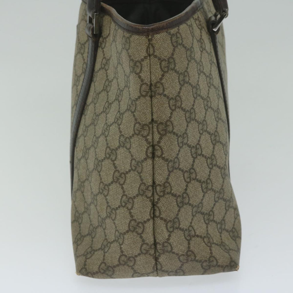 GUCCI GG Supreme Tote Bag PVC Leather Beige 114595 yk9909