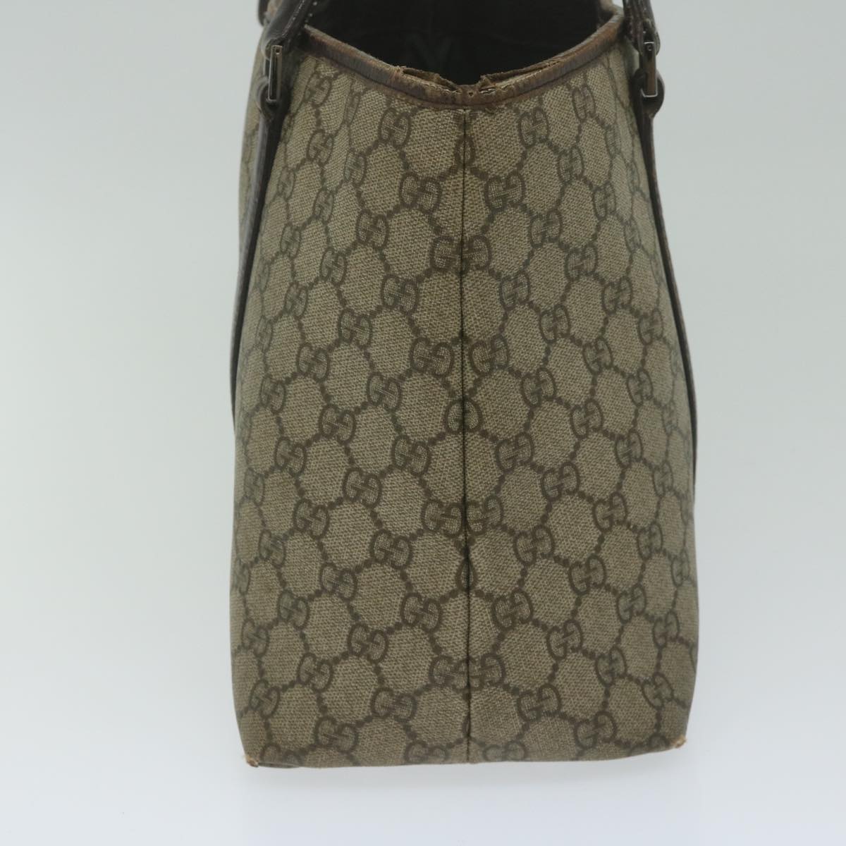 GUCCI GG Supreme Tote Bag PVC Leather Beige 114595 yk9909