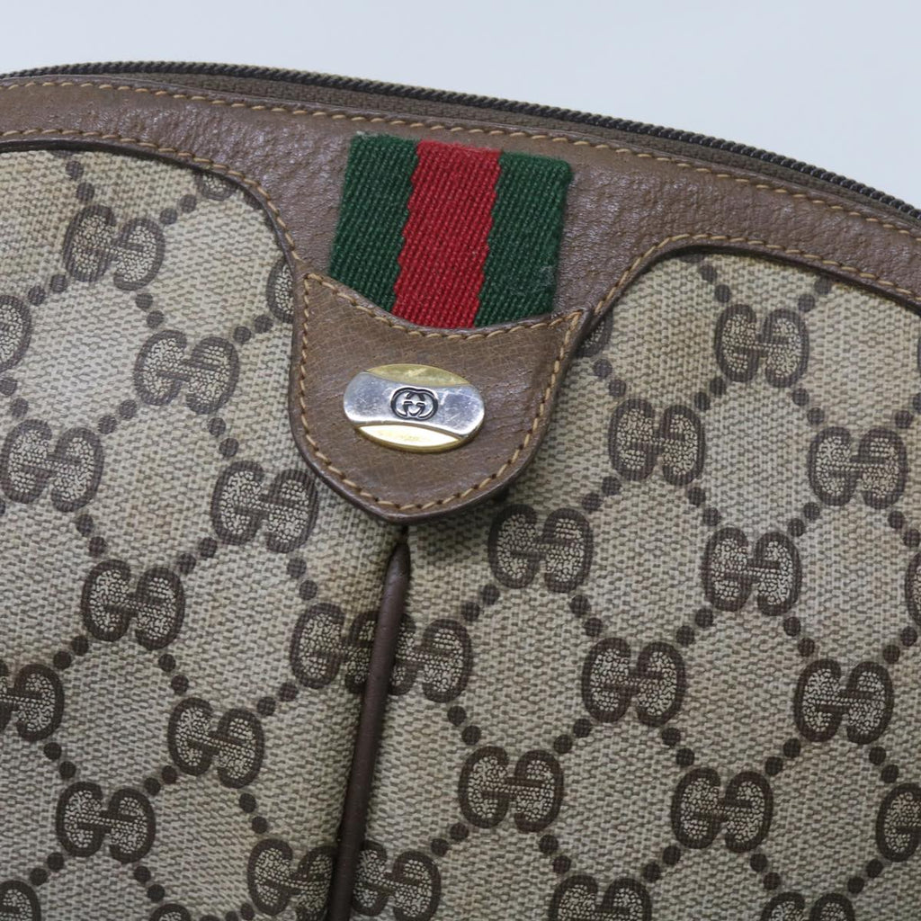 GUCCI GG Supreme Web Sherry Line Shoulder Bag Beige Red 904 02 047 yk9915