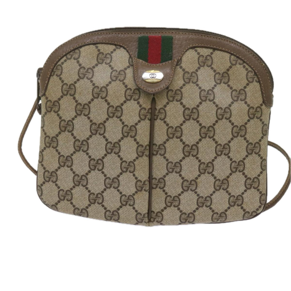 GUCCI GG Supreme Web Sherry Line Shoulder Bag Beige Red 904 02 047 yk9915