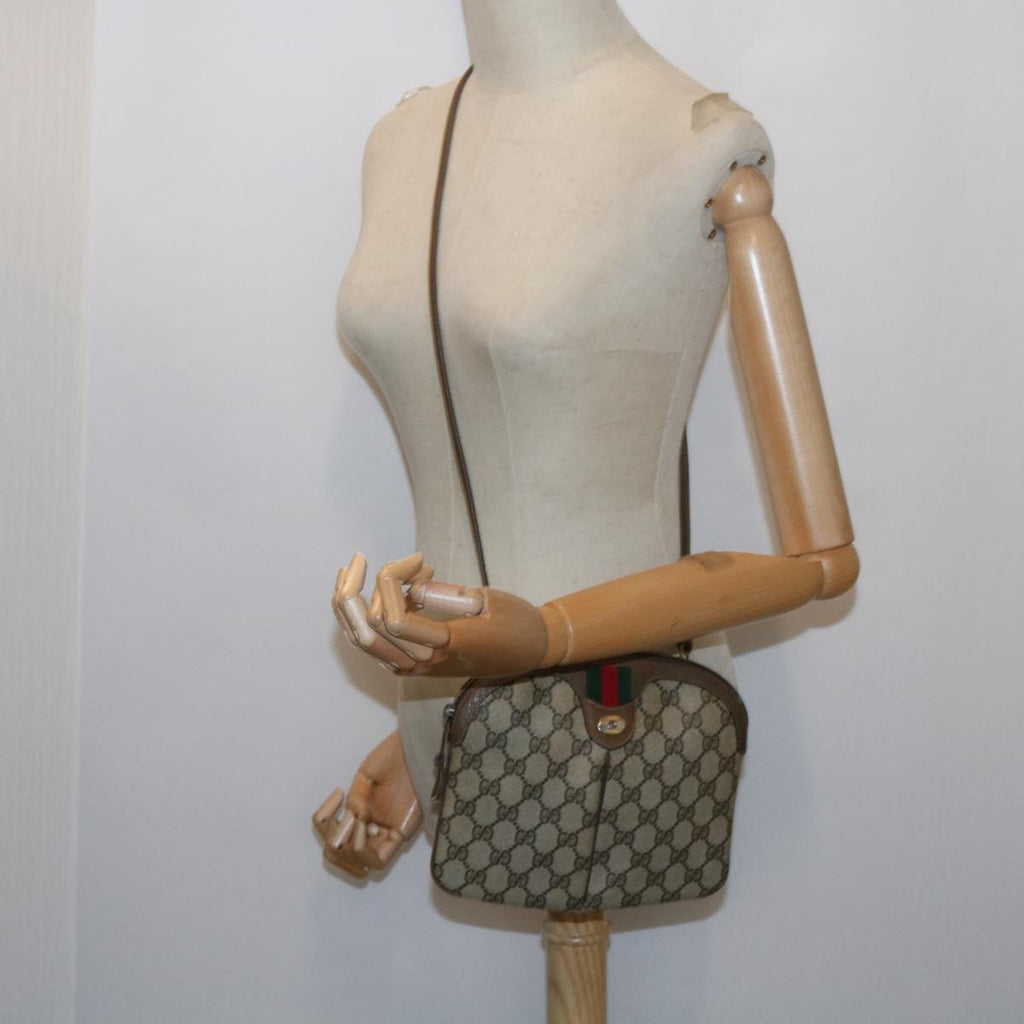 GUCCI GG Supreme Web Sherry Line Shoulder Bag Beige Red 904 02 047 yk9915