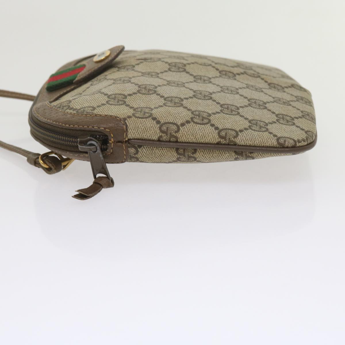 GUCCI GG Supreme Web Sherry Line Shoulder Bag Beige Red 904 02 047 yk9915