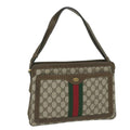 GUCCI GG Supreme Web Sherry Line Shoulder Bag Beige Red 010 378 yk9916