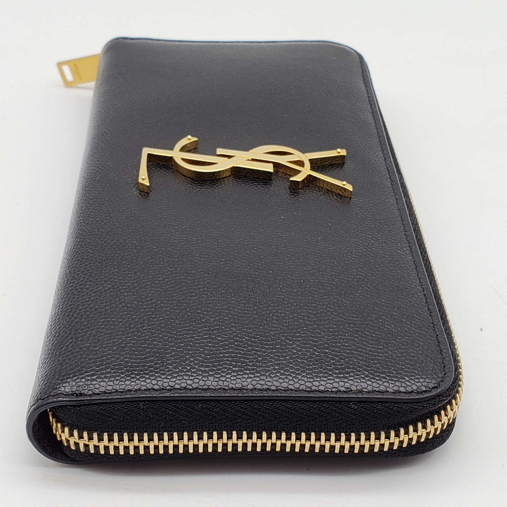 YSL Yves Saint Laurent Black Zippy Wallet