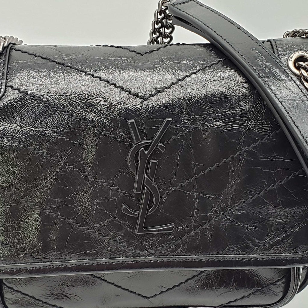 YSL Yves Saint Laurent Niki Leather Black Shoulder Bag