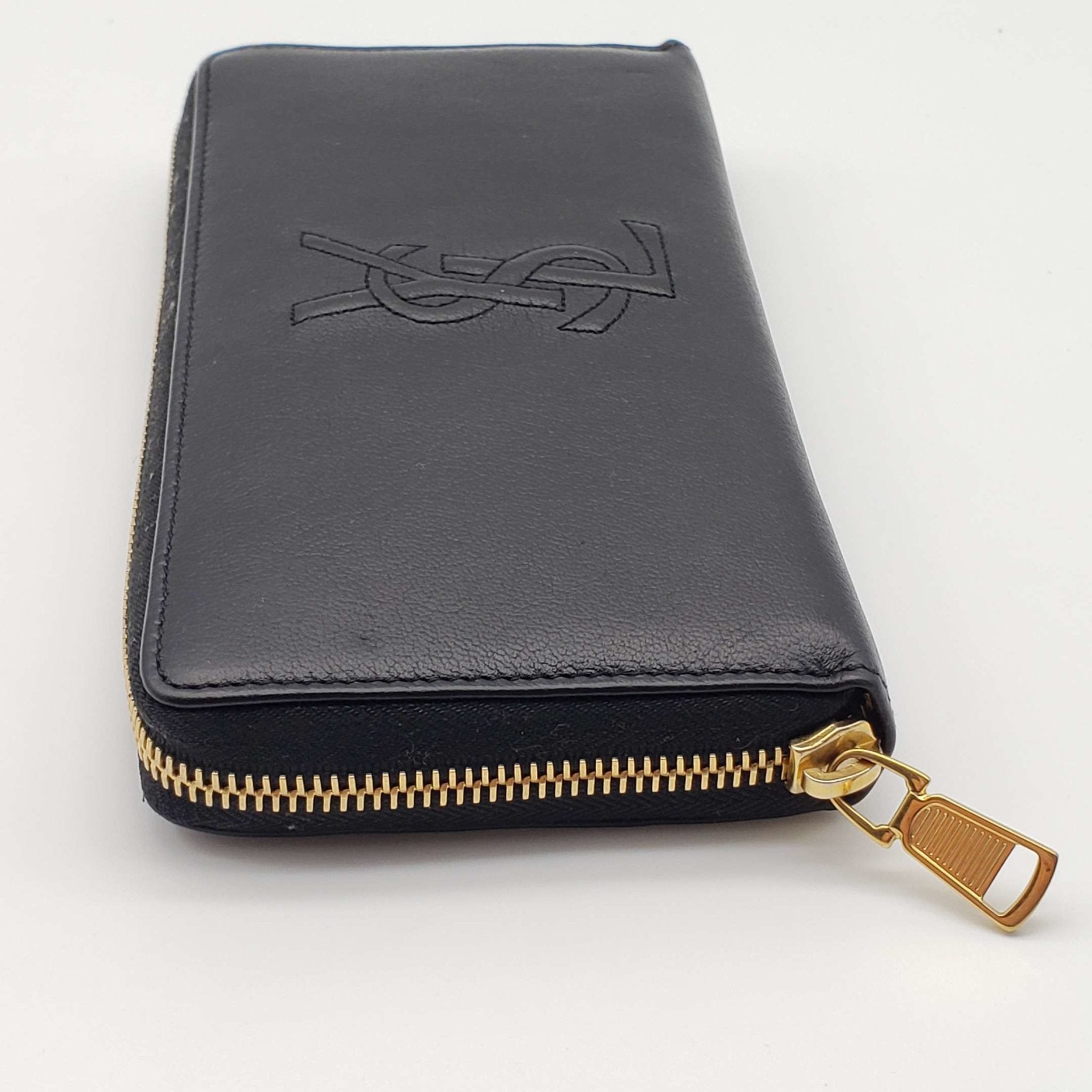 YSL Yves Saint Laurent Zippy Black Wallet