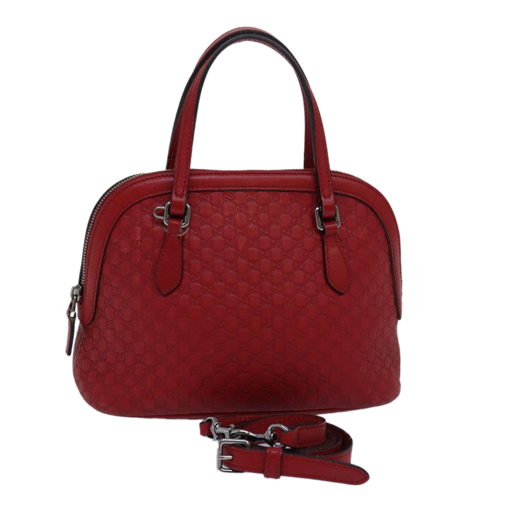 GUCCI Micro GG Canvas Guccissima Bag Leather Outlet 2way Red 341504 yt1004