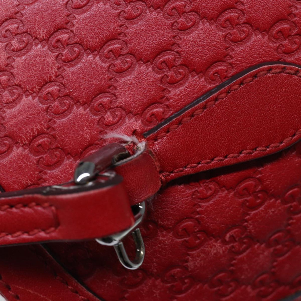 GUCCI Micro GG Canvas Guccissima Bag Leather Outlet 2way Red 341504 yt1004