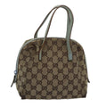 GUCCI GG Canvas Hand Bag Beige Light Blue 124542 yt1006