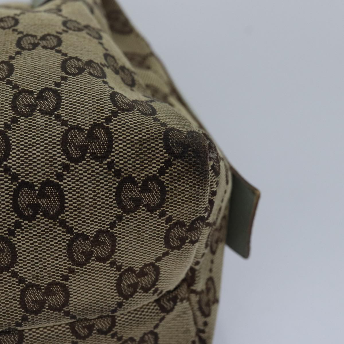 GUCCI GG Canvas Hand Bag Beige Light Blue 124542 yt1006