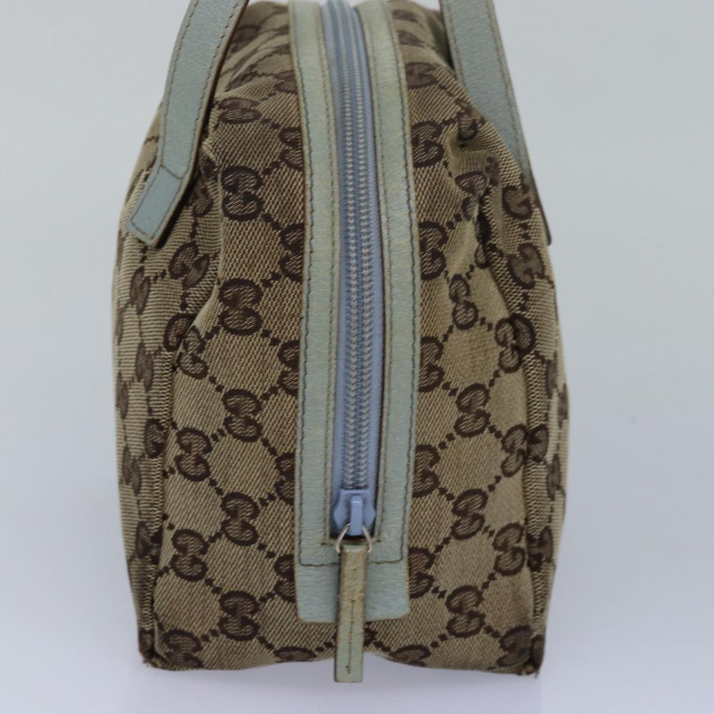 GUCCI GG Canvas Hand Bag Beige Light Blue 124542 yt1006
