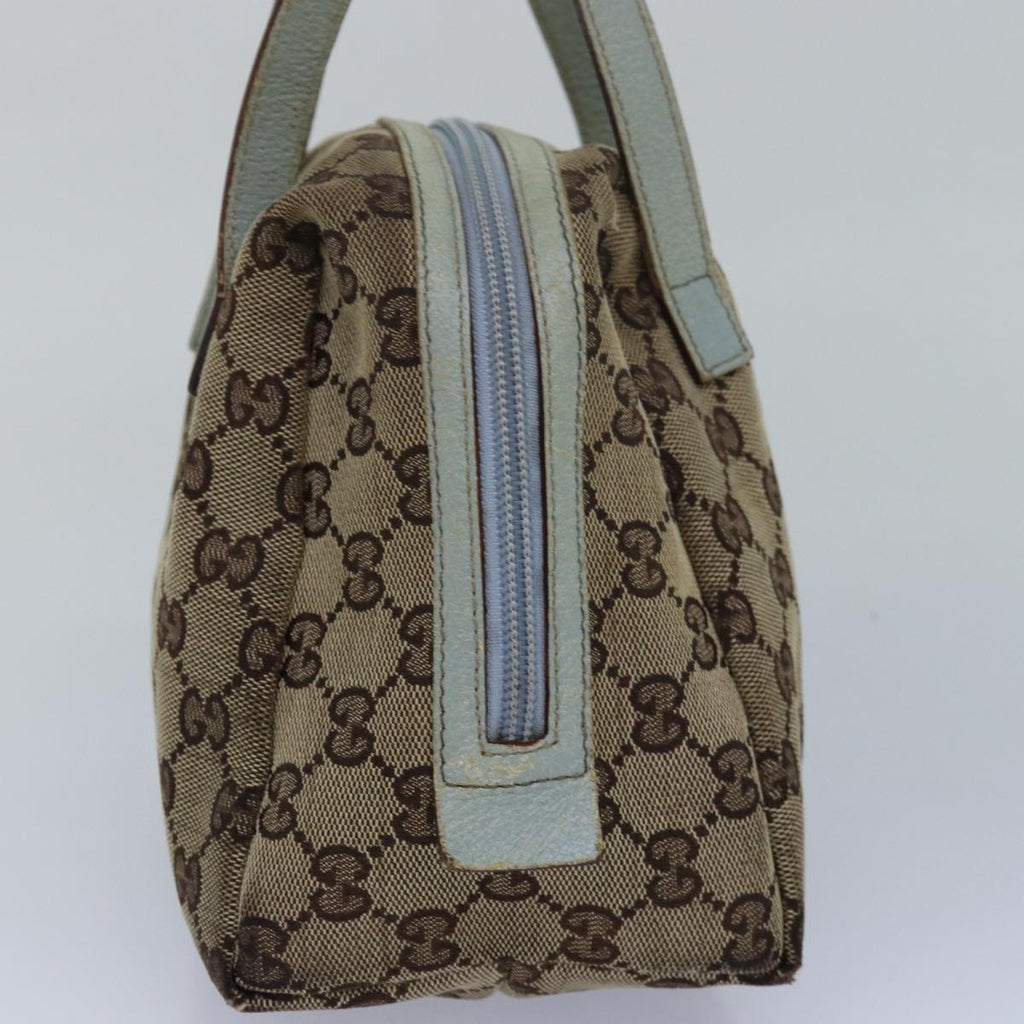 GUCCI GG Canvas Hand Bag Beige Light Blue 124542 yt1006