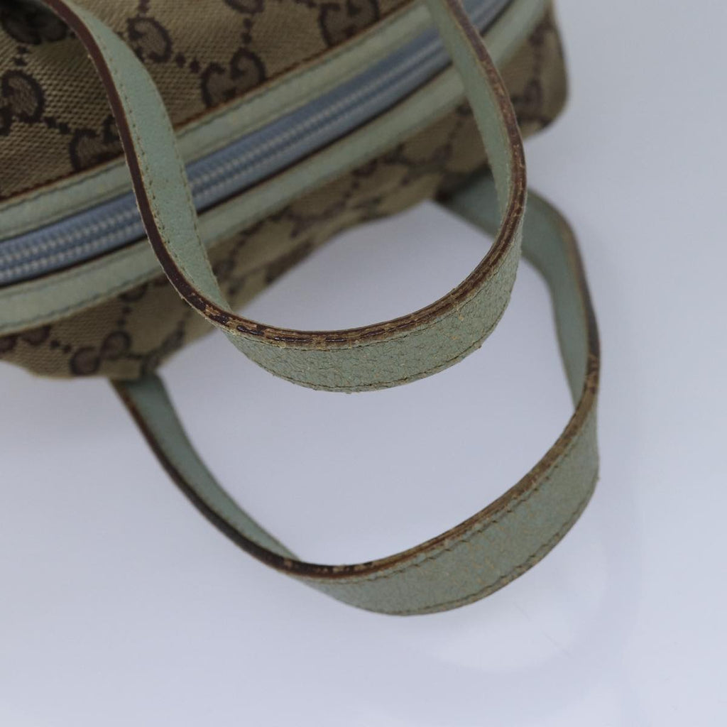 GUCCI GG Canvas Hand Bag Beige Light Blue 124542 yt1006