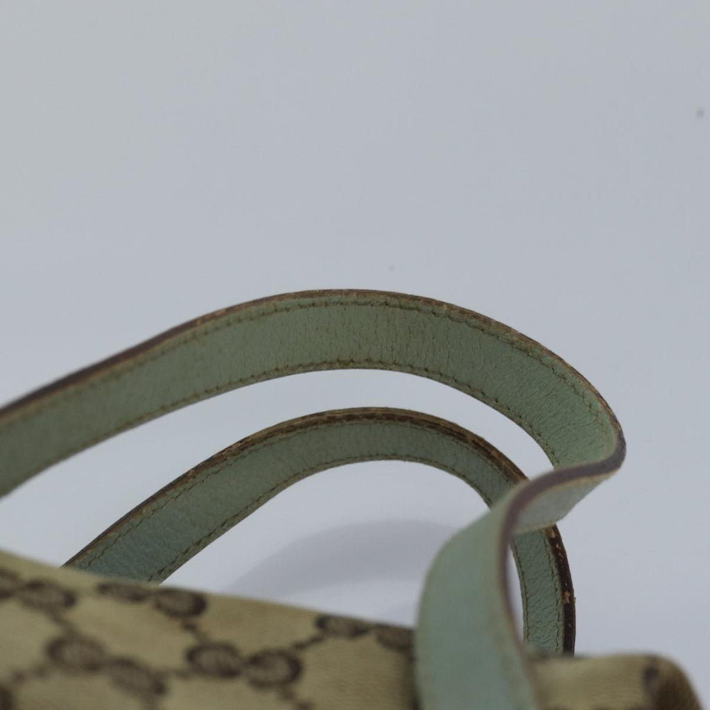 GUCCI GG Canvas Hand Bag Beige Light Blue 124542 yt1006