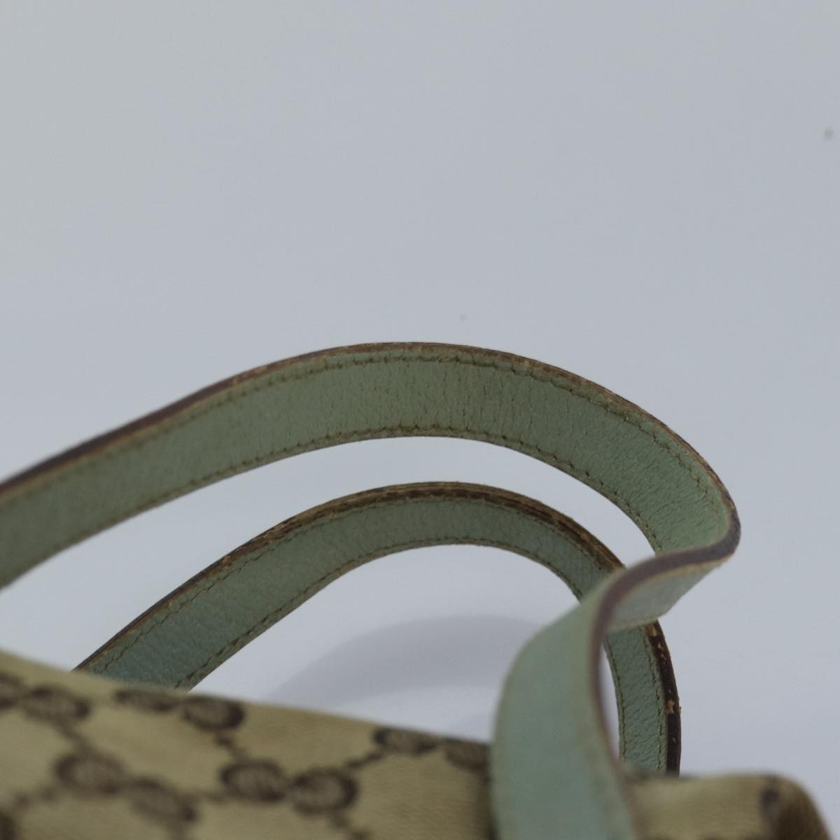 GUCCI GG Canvas Hand Bag Beige Light Blue 124542 yt1006