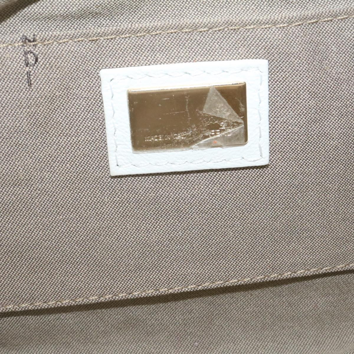FENDI Shoulder Bag Leather White Gold yt530