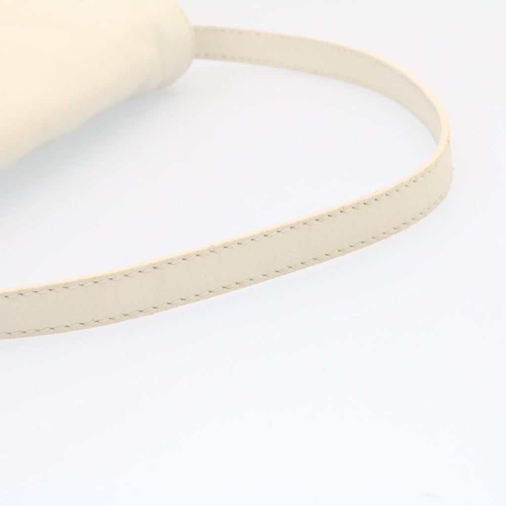 FENDI Shoulder Bag Leather White Gold yt530