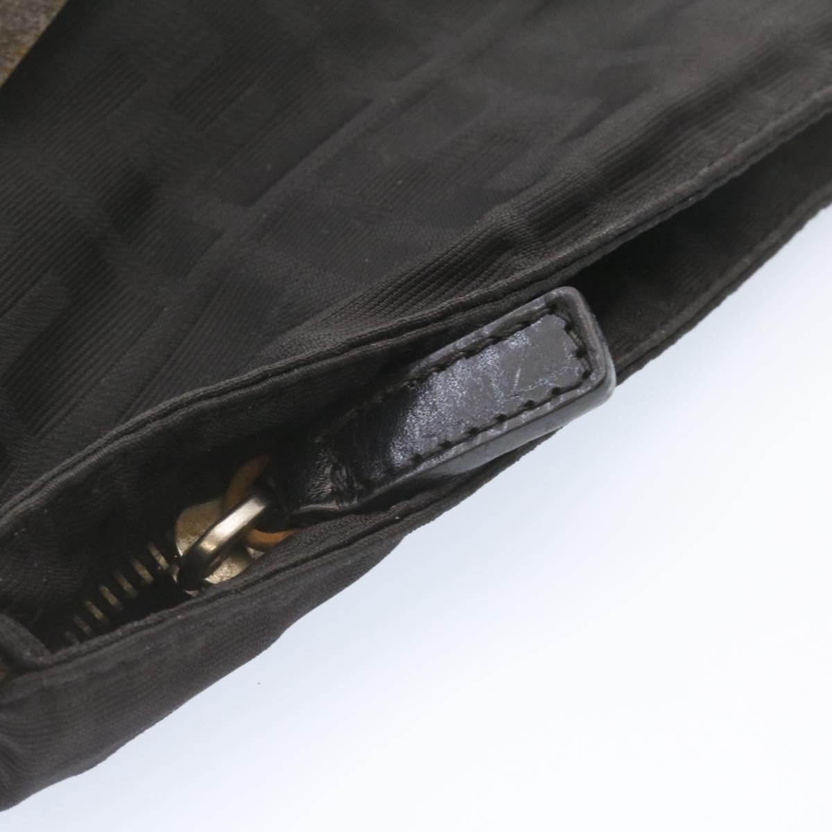 FENDI Zucca Canvas Shoulder Bag Nylon Black yt532