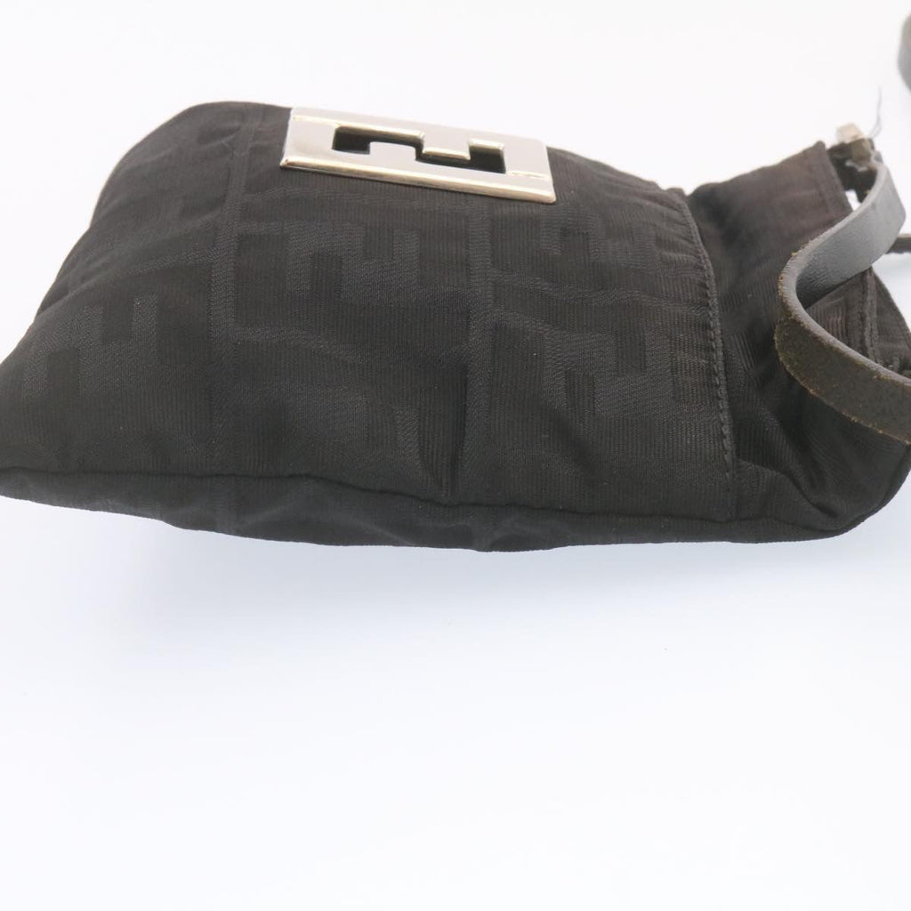 FENDI Zucca Canvas Shoulder Bag Nylon Black yt532