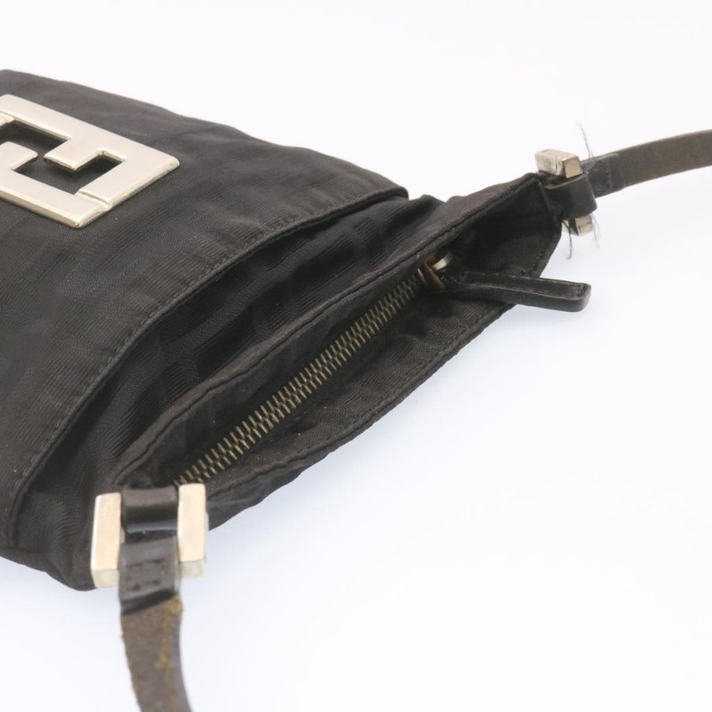 FENDI Zucca Canvas Shoulder Bag Nylon Black yt532