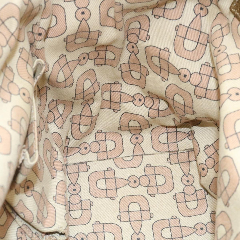 GUCCI Web Sherry Line GG Canvas Tote Bag Beige Pink gold yt703