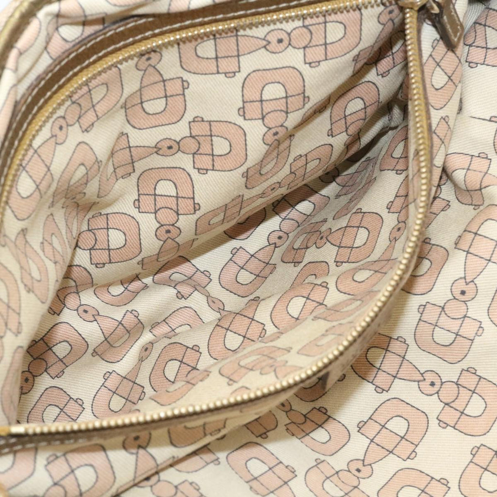 GUCCI Web Sherry Line GG Canvas Tote Bag Beige Pink gold yt703