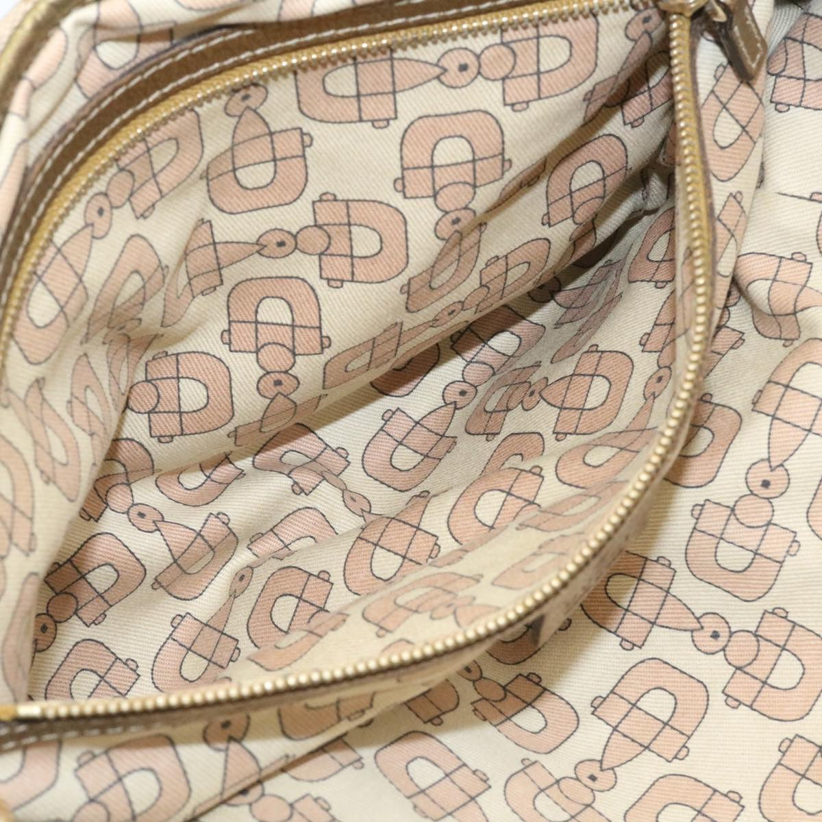 GUCCI Web Sherry Line GG Canvas Tote Bag Beige Pink gold yt703