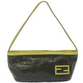 FENDI Accessory Pouch Punched Enamel Black yt718