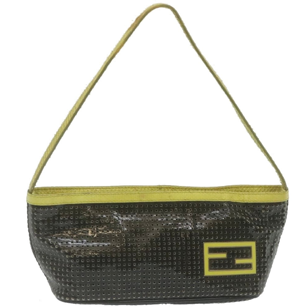 FENDI Accessory Pouch Punched Enamel Black yt718