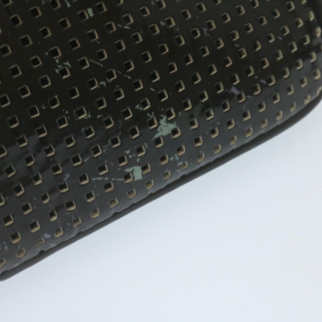 FENDI Accessory Pouch Punched Enamel Black yt718