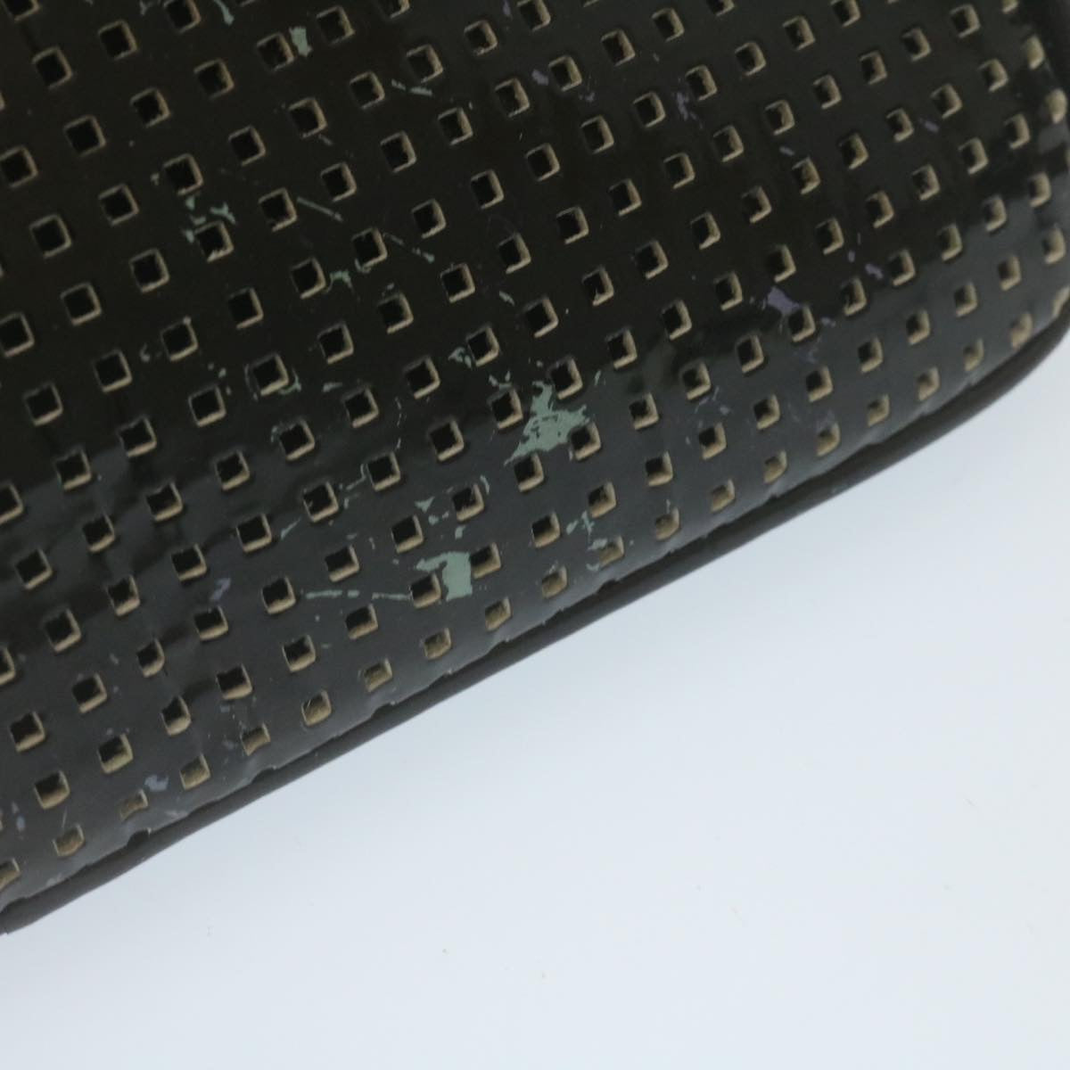FENDI Accessory Pouch Punched Enamel Black yt718