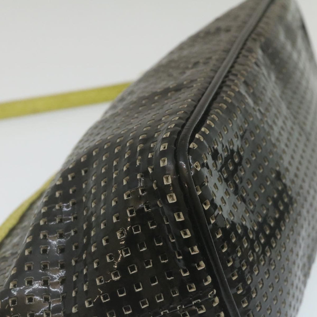 FENDI Accessory Pouch Punched Enamel Black yt718