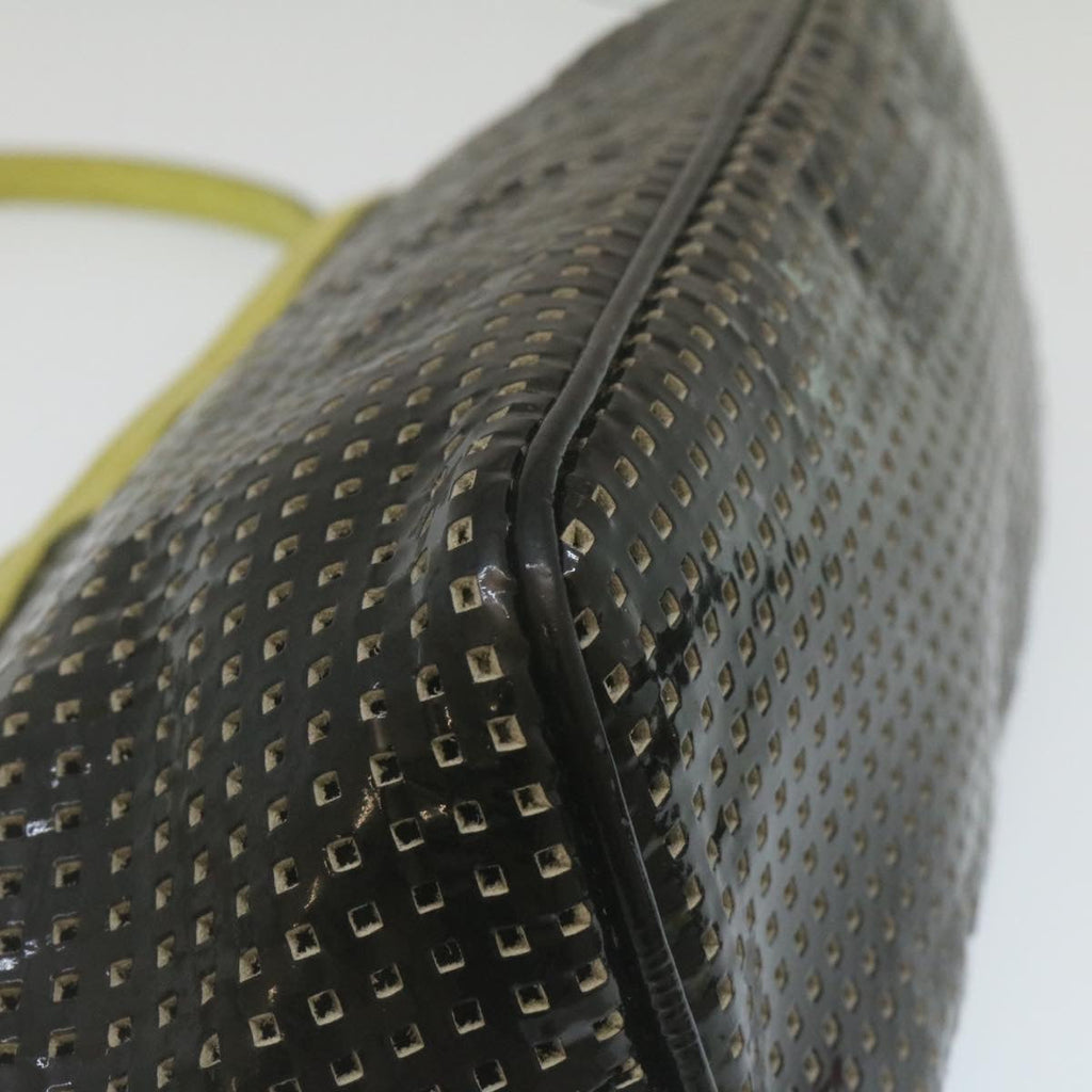 FENDI Accessory Pouch Punched Enamel Black yt718