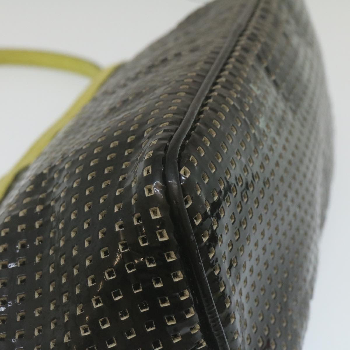 FENDI Accessory Pouch Punched Enamel Black yt718
